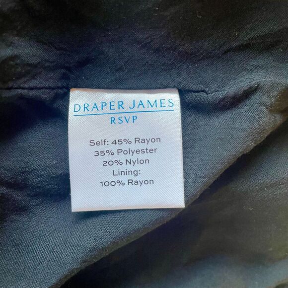 Draper James Women's Embroidered Long Sleeve Short Dress in Black & White Size M - Picture 9 of 16